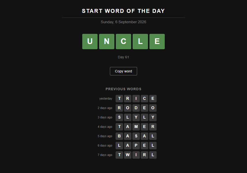 Wordle Start Word screenshot